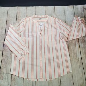 J. Crew Button-down Striped Shirt with Sleeve Ties